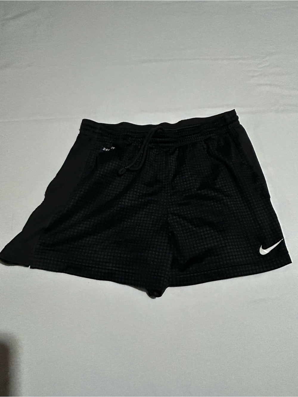 Nike Women’s Black Athletic Shorts with White Swoosh